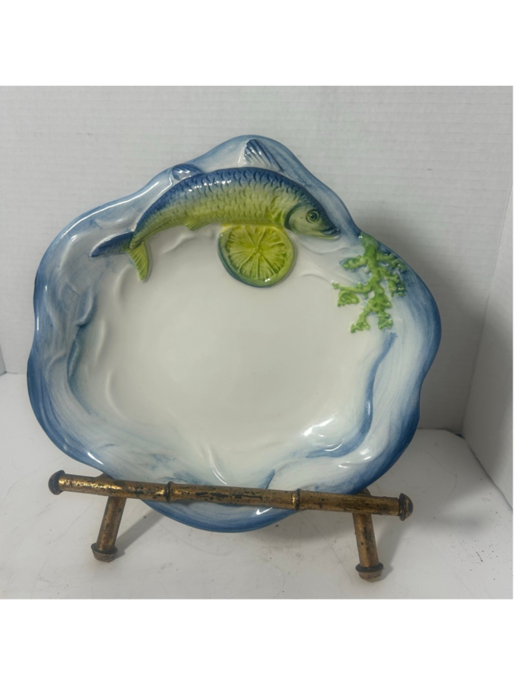 Vintage Carraro Fish Plate Italy Hand Painted Trinket Dish